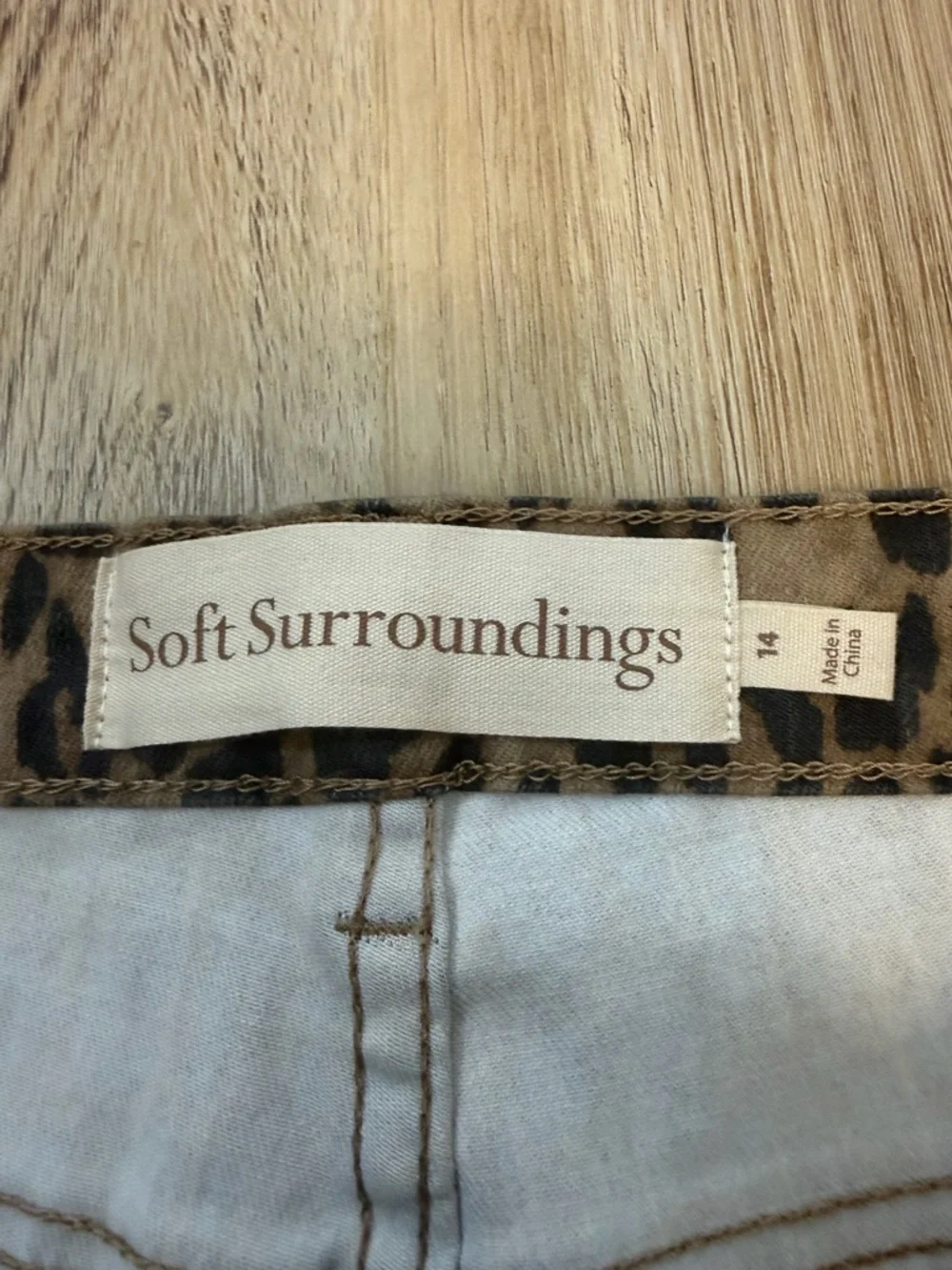 Soft Surroundings Leopard Print Ankle Jeans - Brown and Black